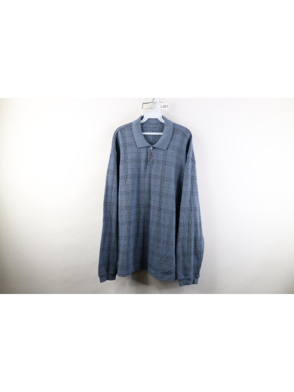 Vintage 90s Streetwear Mens 2XL Faded Heavy Knit Long Sleeve Rugby Polo Shirt